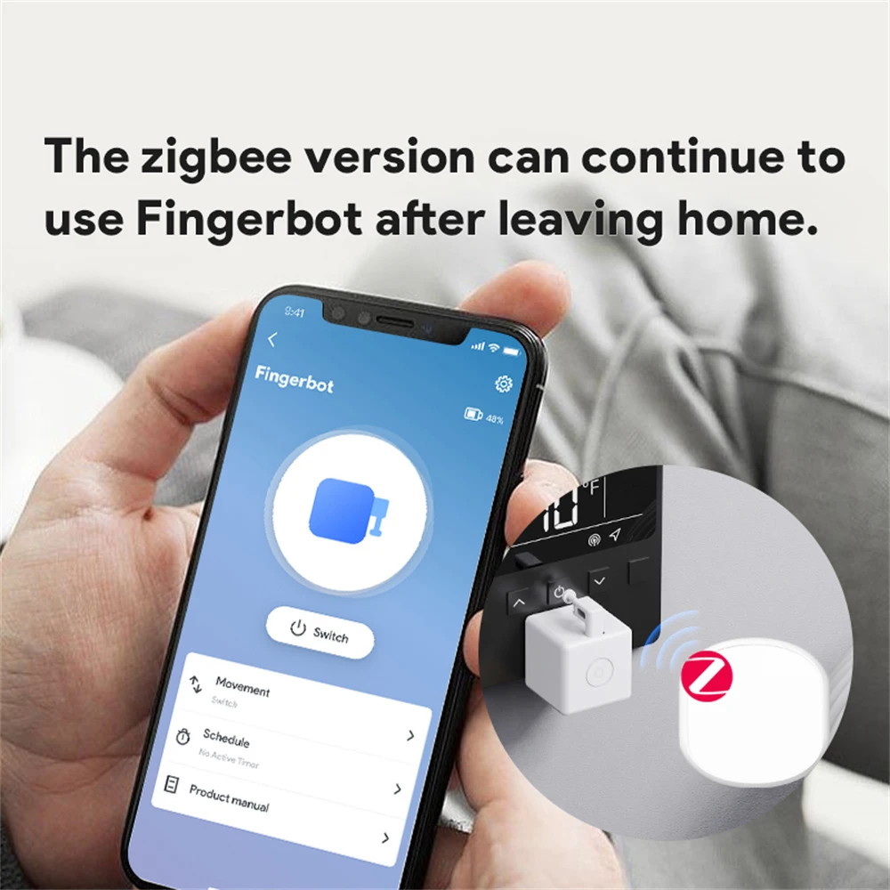 AUBESS Tuya Zigbee Fingerbot Plus Smart Switch Bot Fingerbot Plus Pusher Button Smart Home Smart Life Voice Control With App