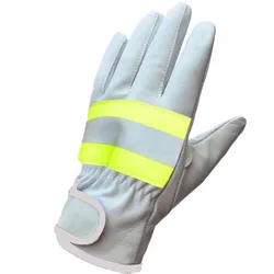 Rescue Gloves Anti Cutting Puncture Prevention Non-slip Fireman Traffic Accident Rope Climbing Cow Leather