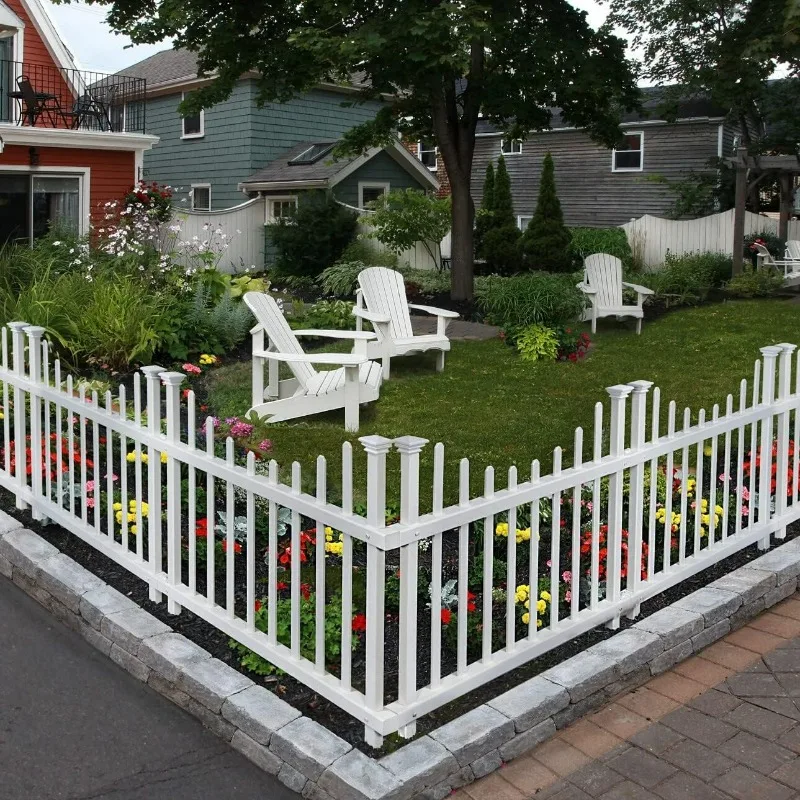 No Dig Zippity Fence Kit, White Vinyl Picket Fence Panels, Easy DIY Decorative Fencing for Yard, Patio, Temporary Outdoor Border