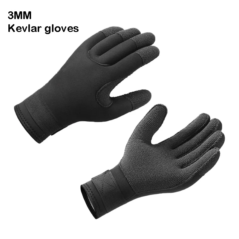 3mm Kevlar Diving Gloves Wear-resistant Thorn Resistant Hunting Fish CR Fishing Hunting Warm And Cold Gloves