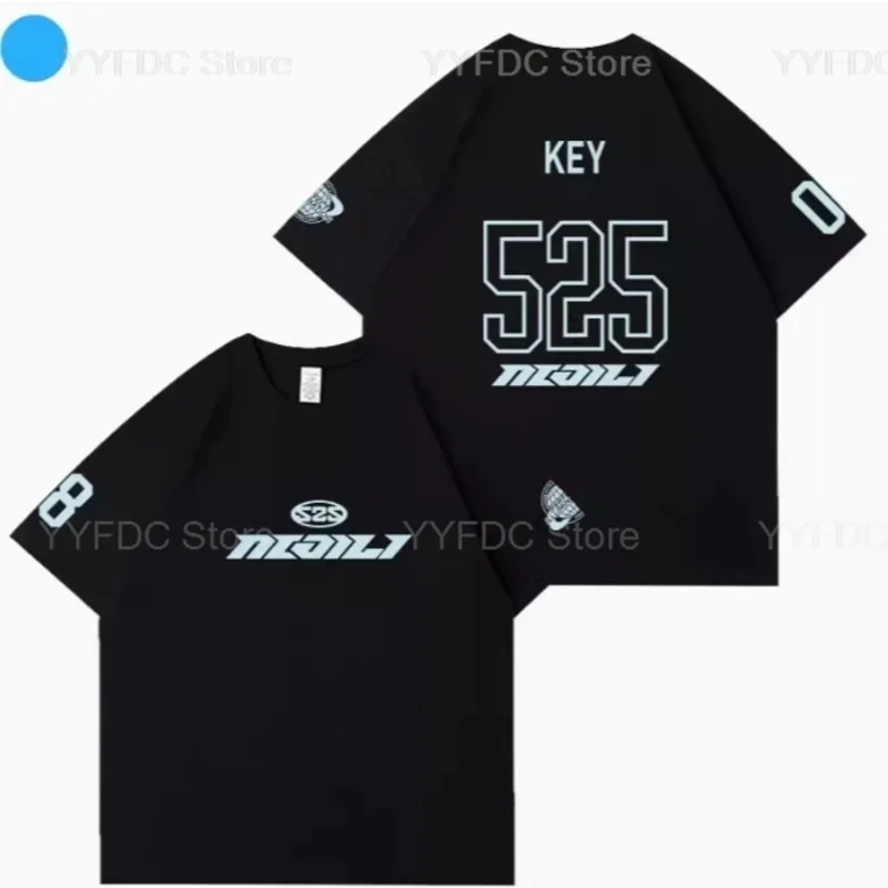 2025 yiyi Concierto SHINee's Back Camiseta de algodón de verano ONEW KEY MINHO TAEMIN JONGHYUN Camiseta con letras Mujeres Hombres Kpop T