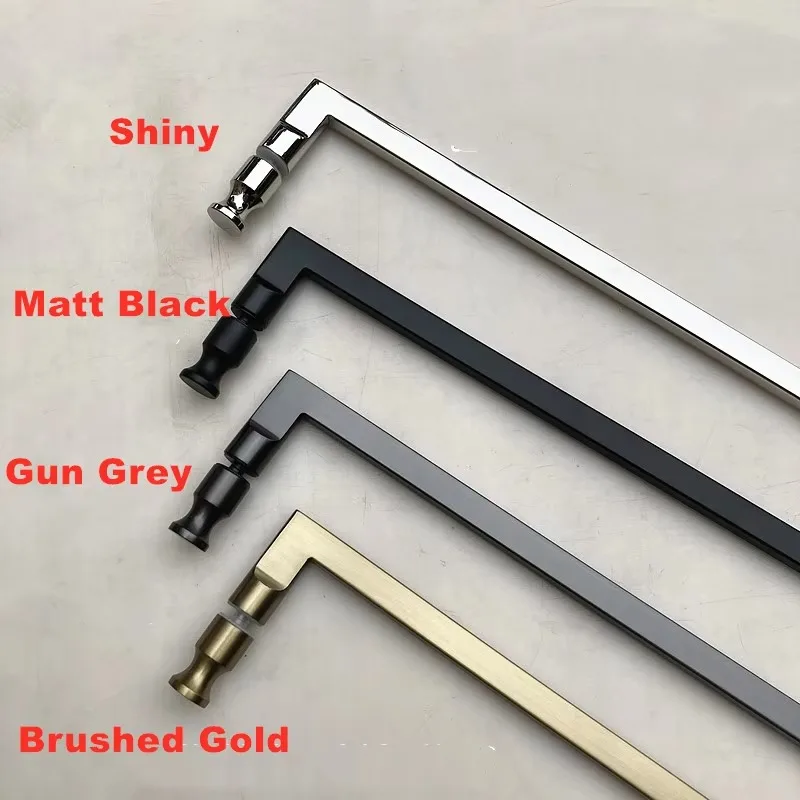 Ultra Narrow Simple 304 Stainless Steel Pull Handle with Solid Base, Shower Glass Door