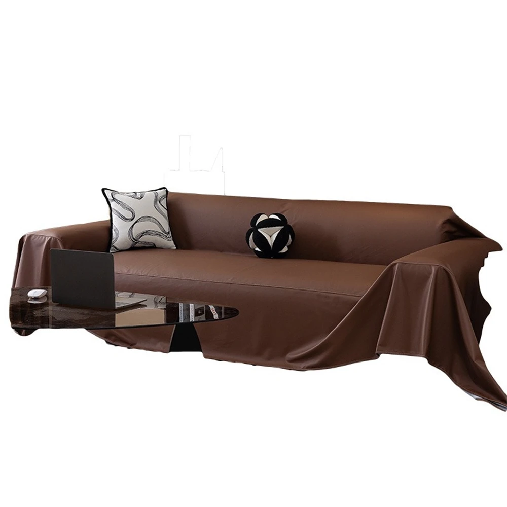 Faux Leather Couch Cover for Dogs, Waterproof Sofa Cover, Brown Heavy Duty, Modern Luxury, Wipe Clean, Pet Friendly, Furniture