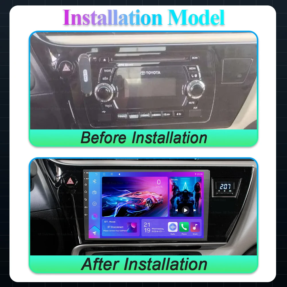 Android 16 For Toyota Corolla 11 Auris 2017 - 2019 2k Qled Android Car Radio Multimedia Video Player Gps Stereo Carplay Wifi Rds