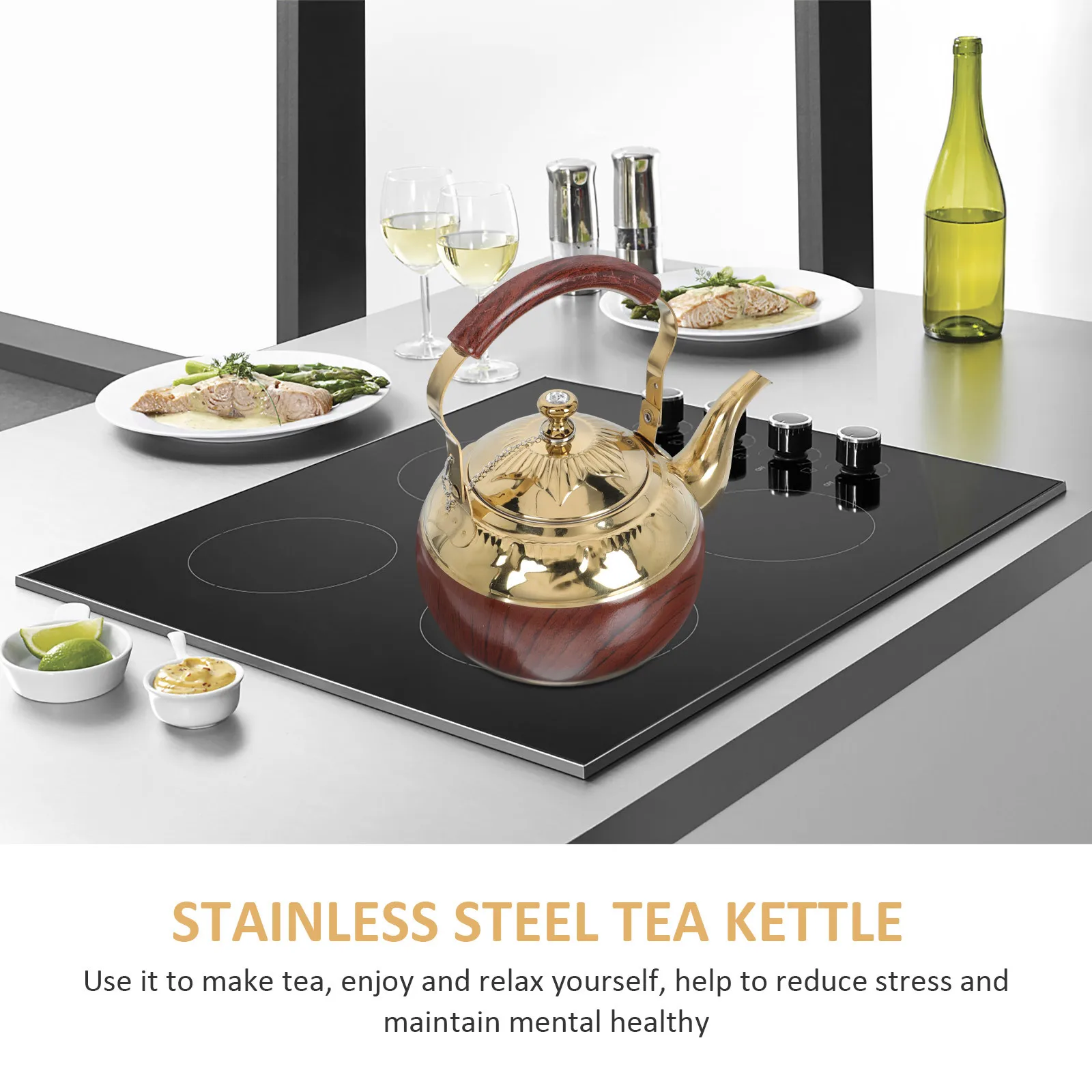 

Stainless Steel Tea Kettle Large Capacity Handheld Water Pot For Boiling Coffee Tea Milk Stovetop Use Heating