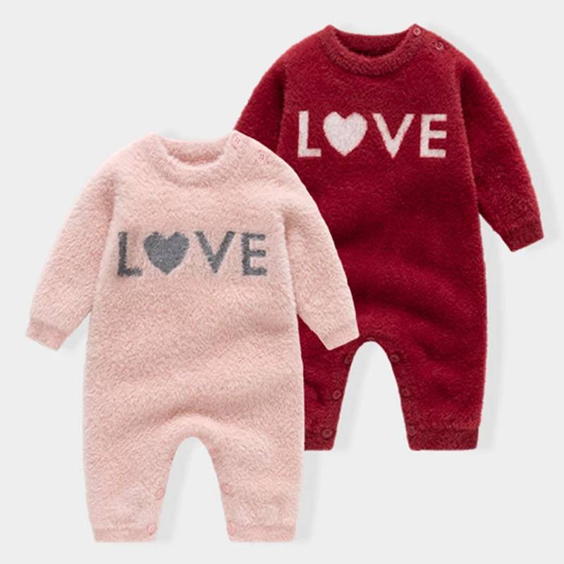 

2025 New Autumn 0-24M Children Knitted Clothes Toddler Baby Girl Knitted Romper Long Sleeved Infant Baby Girls Knitted Jumpsuit