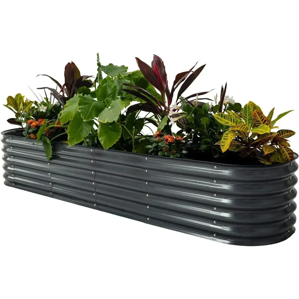 

XMSJ Outdoor Planter, Metal Raised Planter Bed for Vegetables Flowers Ground Planter, Outdoor Gardens Planters