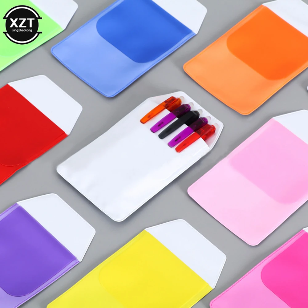 10 قطعة جديد ملون بولي كلوريد الفينيل جيب حامي مانعة للتسرب حقيبة أقلام الأطباء الممرضات حقيبة ل القلم تسرب مكتب مستشفى لوازم