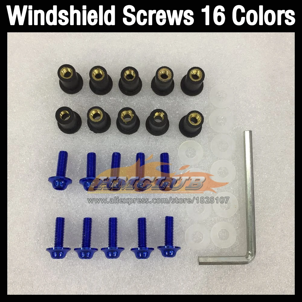 31pcs Motorcycle Windshield Bolts Nuts For KAWASAKI NINJA ZX250 ZX-250 ZX 250R 250 R CC ZX250R 08 09 10 11 12 Windscreen Screws