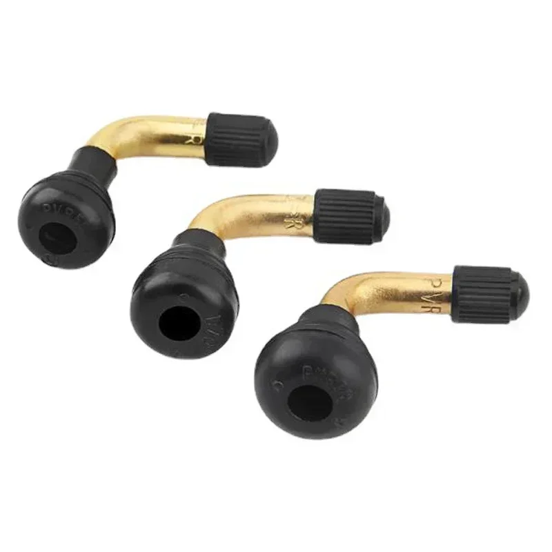 1/4pcs Rubber Angle Valve Tire Valve Stem Snap-in Rubber Base Brass Stem For Tubeless Tires Nipple Motorcycle Scooter