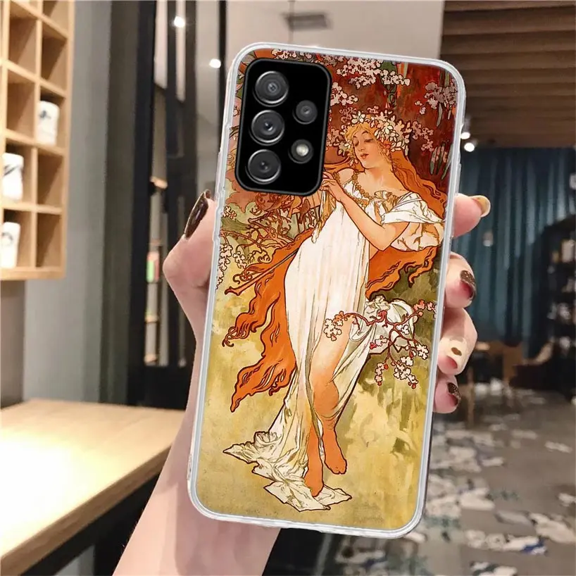 Alfons Mucha Primavera Cassa Del Telefono Morbida Per Samsung Galaxy A51 A50 A71 A70 A10 A20E A30 A40 A41 A31 A21S A11 A6 A7 A8 A9 Più 201