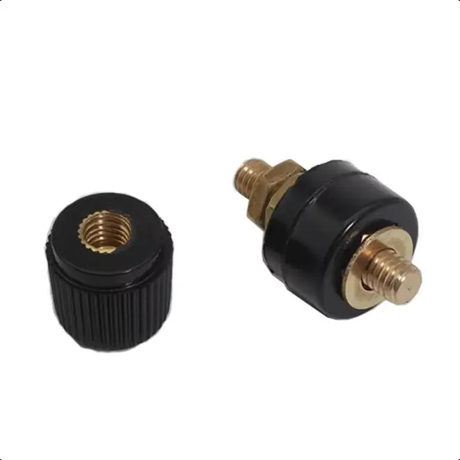 【5-1PCS】Binding Post M6 Thread 333 Type Brass Binding Post For Welding Machines Pure Copper Terminal Inverter Round Terminal