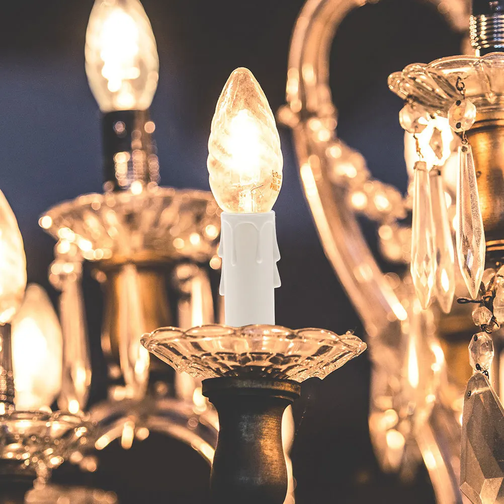 15 قطعة أنبوب البلاستيك الثريا يغطي طويل القامة غطاء المقبس ل بالتنقيط الشموع استبدال الشمعدانات لمبة قاعدة الزخرفية