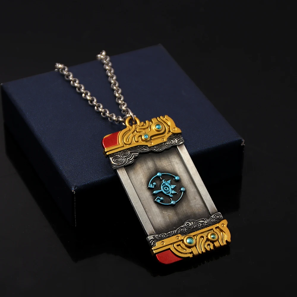 LoZ Game Breath of the Wild Purah Pad Necklace Tears of the Kingdom Link Sheikah Slate Pendant Necklace for Women Men Key Chains