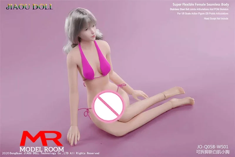 JIAOU DOll JOQ-05B 1/6 فتاة صغيرة تمثال نصفي صغير سلس الجسم 12 ''أنثى الجندي سوبر مرنة انفصال قدم عمل الشكل #4