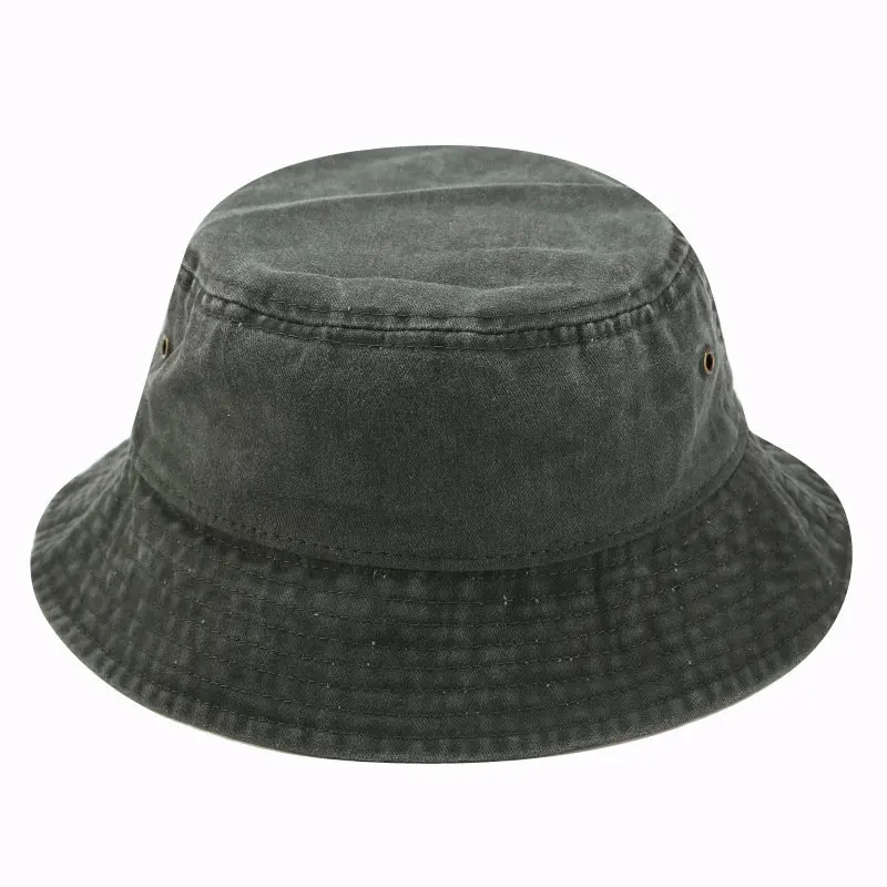 2022 Cotton Denim Solid Bucket Hat Fisherman Hat Outdoor Travel Sun Cap For Men And Women 08