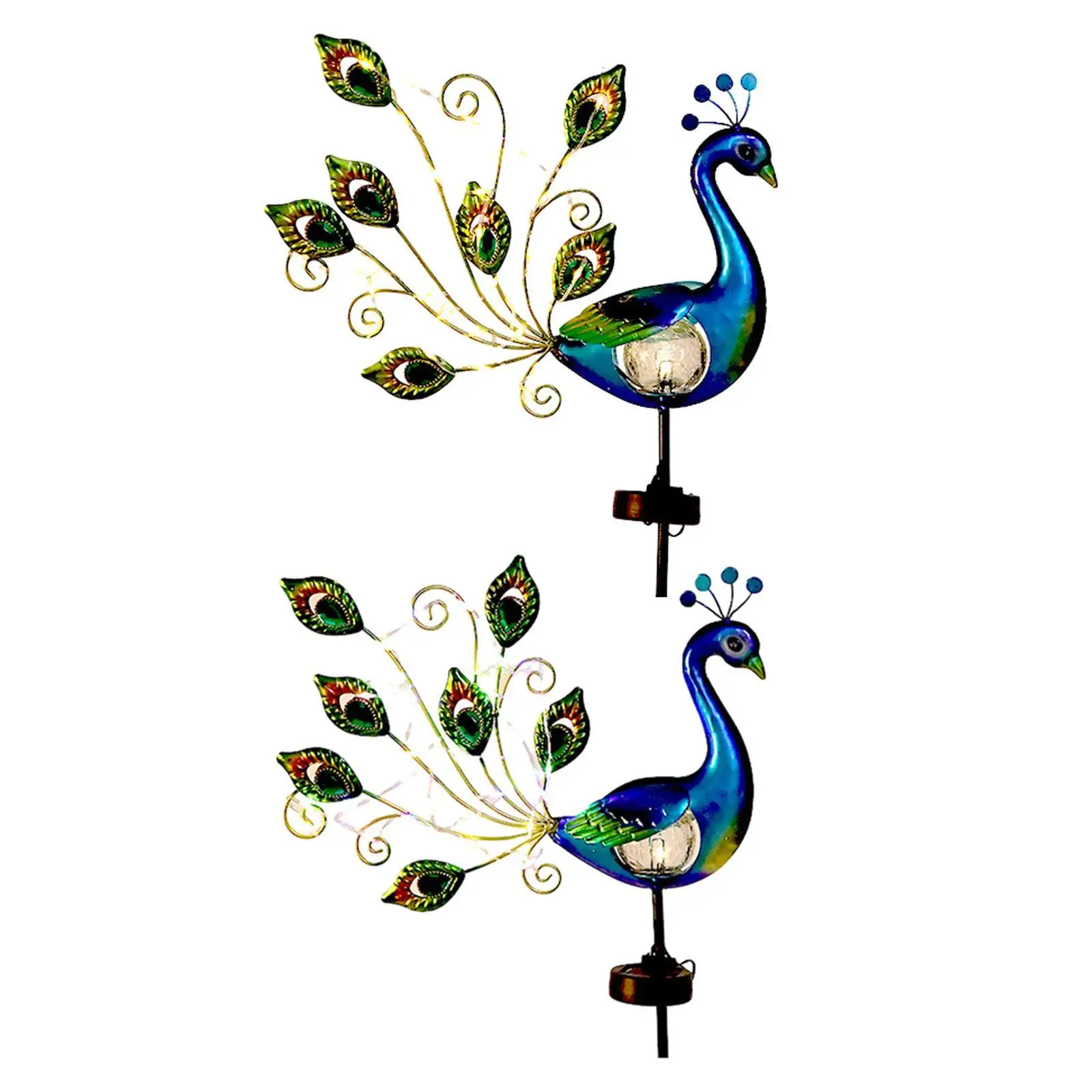 

Металлический павлин, садовый солнечный светильник, декоративный садовый светильник, водонепроницаемый светильник на солнечной энергии для дорожки, патио, декор на заднем дворе