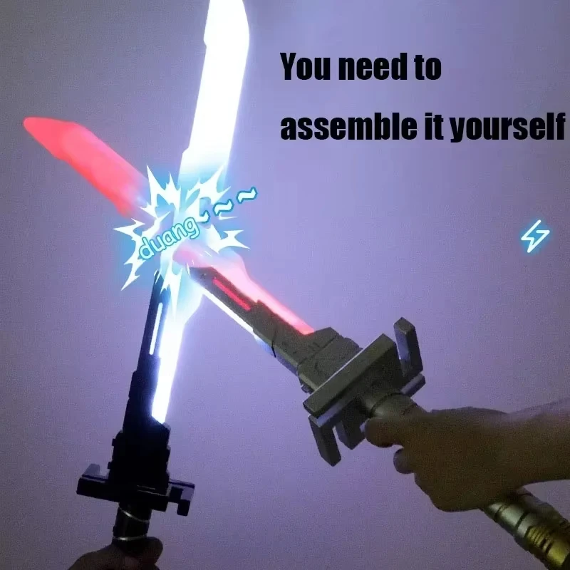 71cm Cyberpunk Laser Sword Toys Children's Colorful 2-in-1 Light-Up Lightsaber Toy With Sound Effects Birthday Gift Cosplay Prop