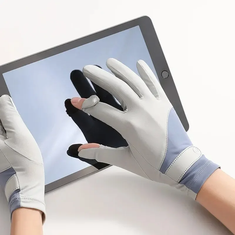 Uv Protective Gloves For Women Driving Non-Slip Cycling Electric Bike Summer Ice Silk Outdoor Hiking view 3