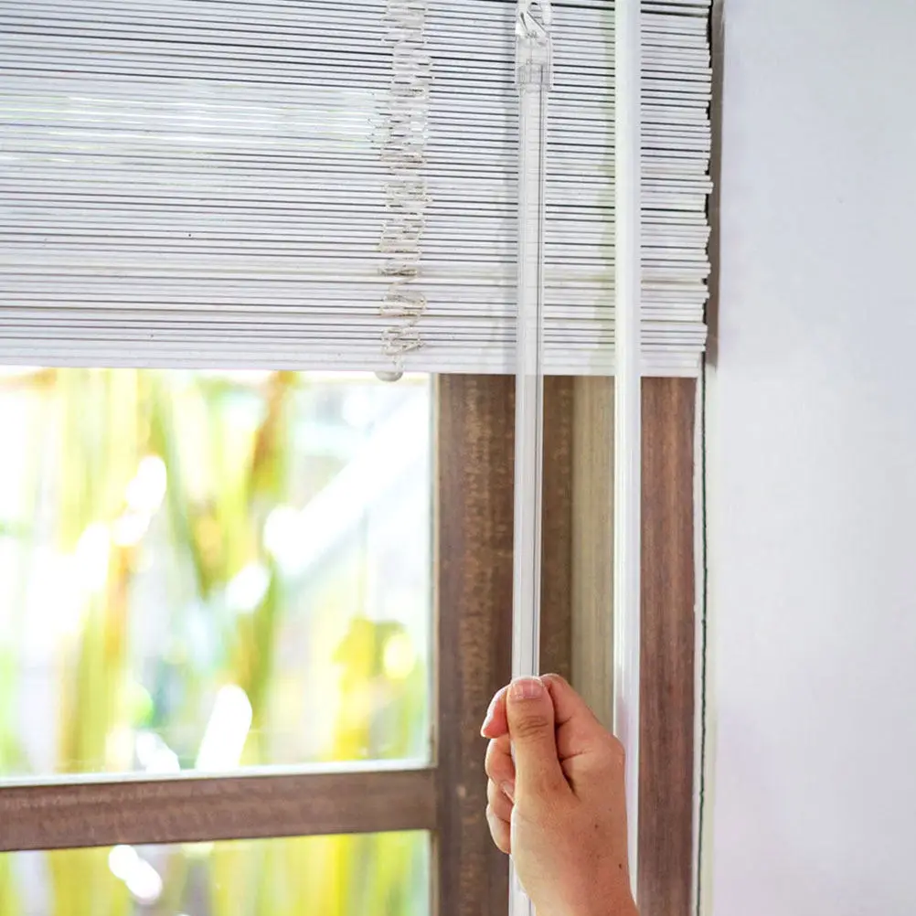 6Pcs Transparent Blind Stick with Hook Clear Plastic Tilt Wand for Vertical Blinds Curtain Opener Rod Window Blind Repair