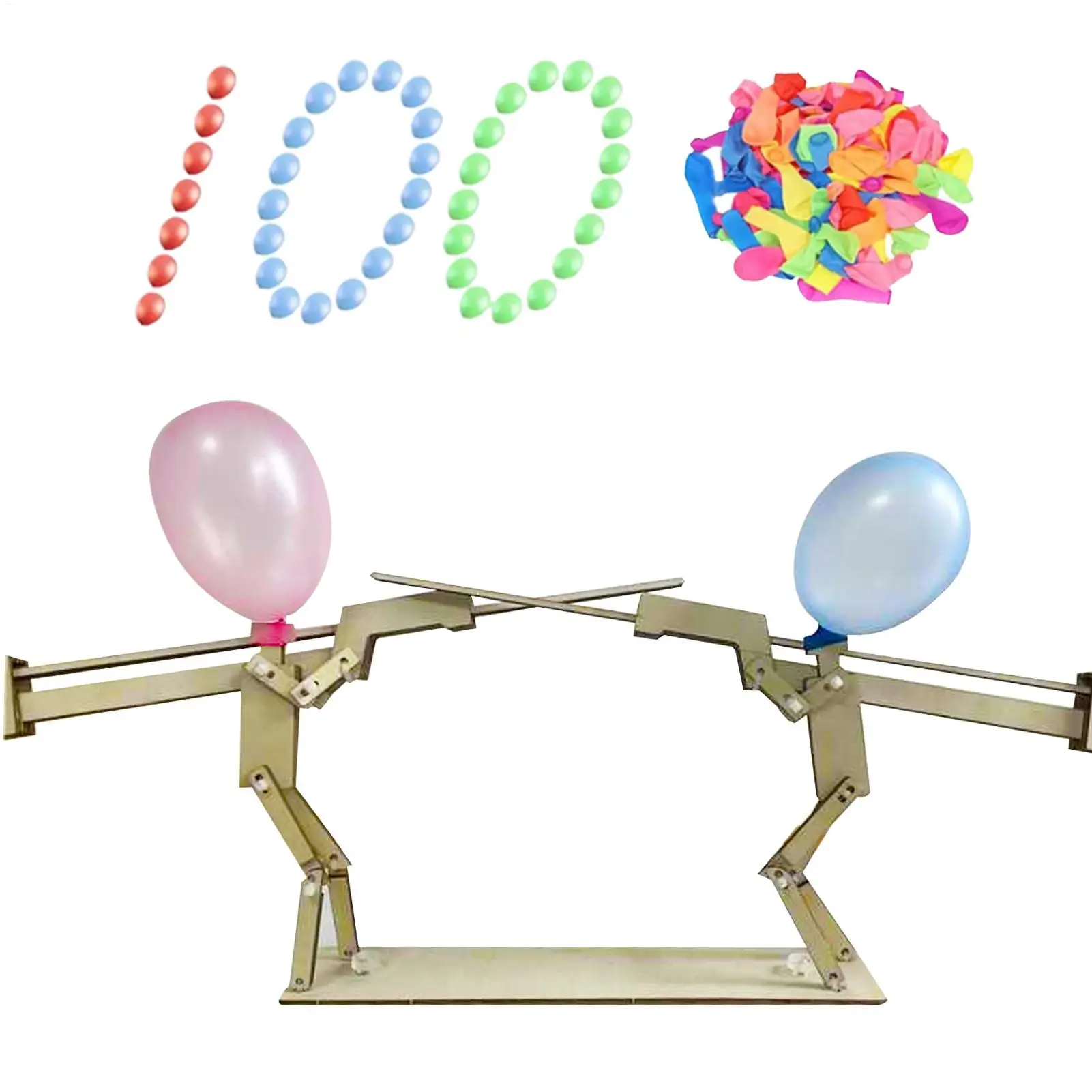 Whack A Balloon Game Handmade Puppet Battle balloon shooting strategy Board Game Fun Interactive Wood Toy with 100 Balloons