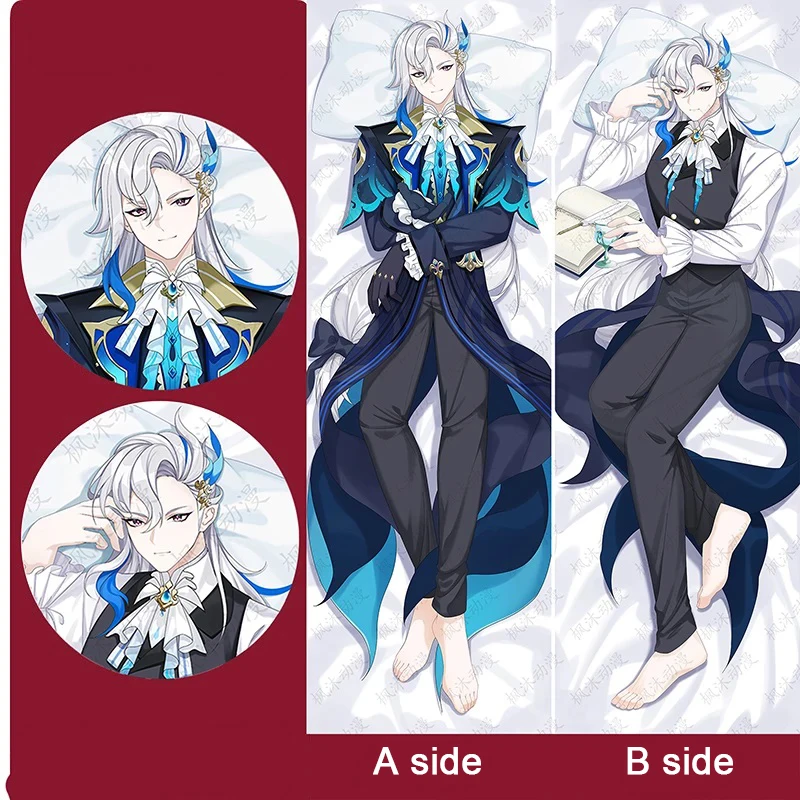 

Genshin Impact Neuvillette Cosplay Long Hugging Body Pillowcase 2-Side Printed Otaku Dakimakura Pillow Cover Halloween Gifts