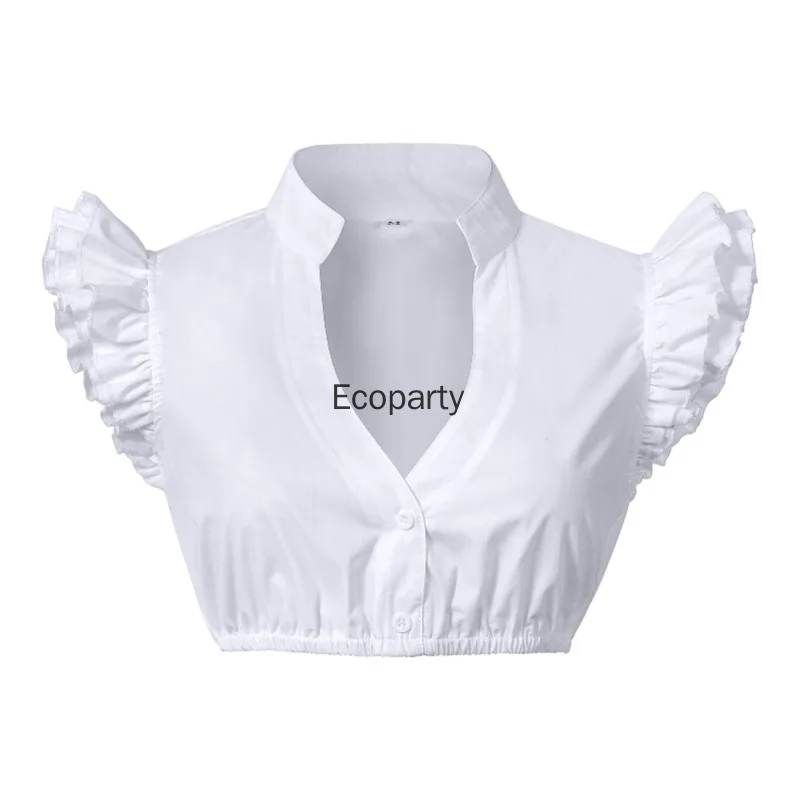 New Women Bavarian Oktoberfest Costume Top Sexy Lace Hollow Out Sheer Dirndl Costumes Traditional Beer Festival Party Crop Tops - Image 4