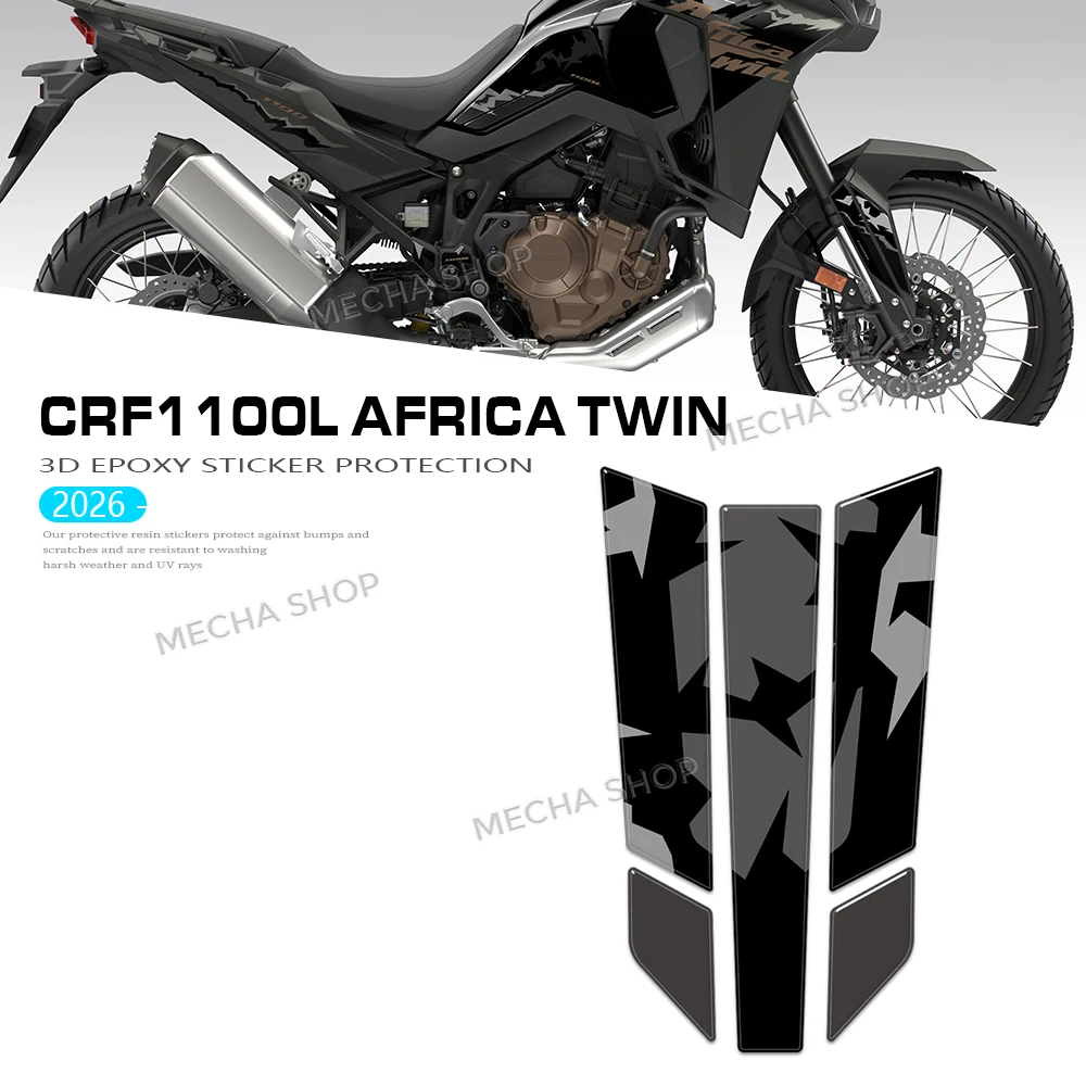For Africa Twin CRF 1100 L 2026 Upper Fender Stickers 3D Resin Decal Accessories
