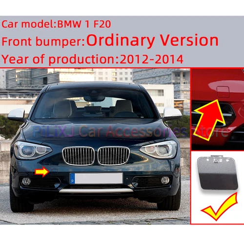 Imagen 2 del producto Para BMW Serie 1 F20 F21 116i 120i 2011 2012 2013 2014 51117292947 gancho de remolque de parachoques delantero automático tapa de cubierta de ojo tapa de transporte de remolque