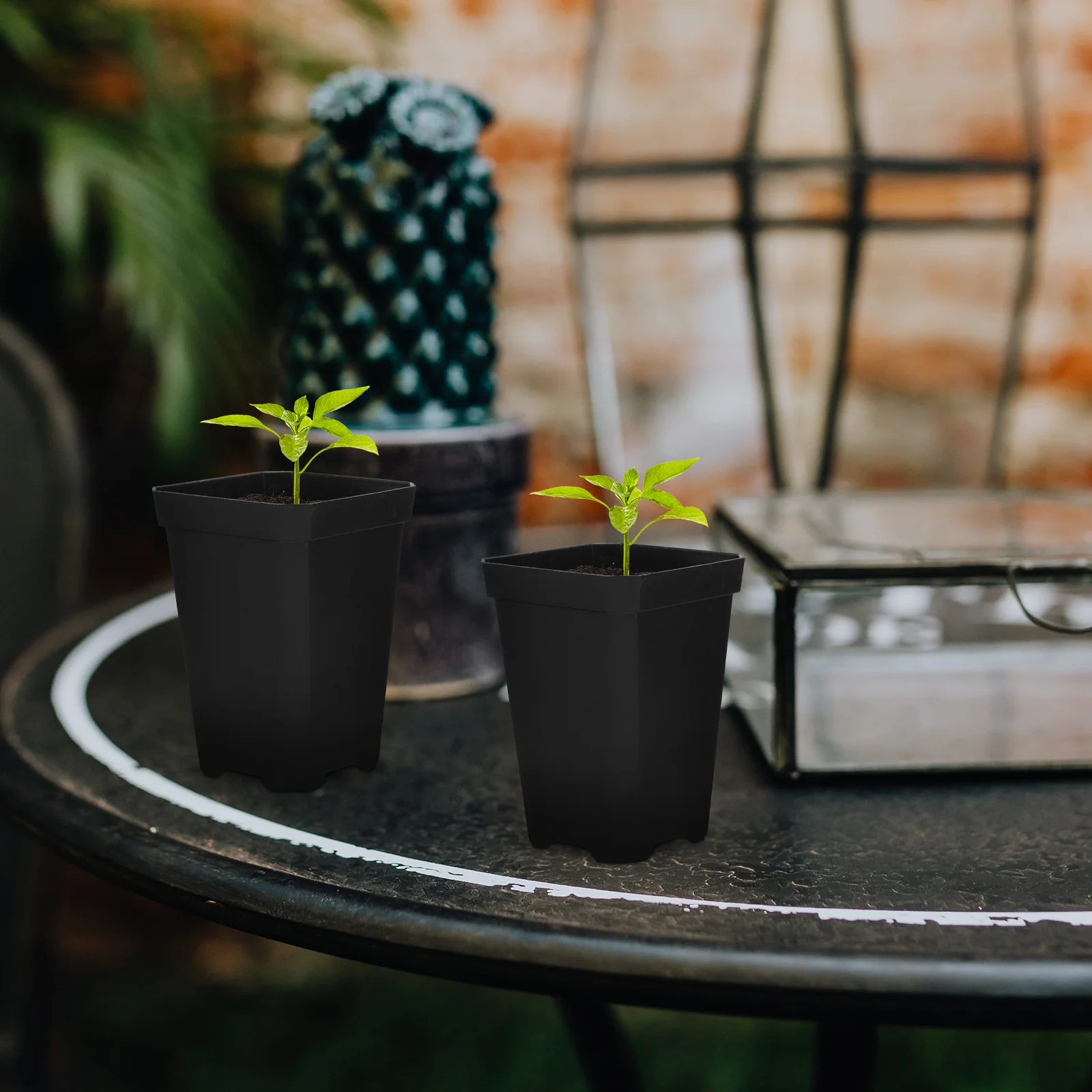 

1 set Nursery Pots Small Plastic Plant Pots With Drainage Holes For Gardening Succulent Flower Container Outdoor Indoor Planter