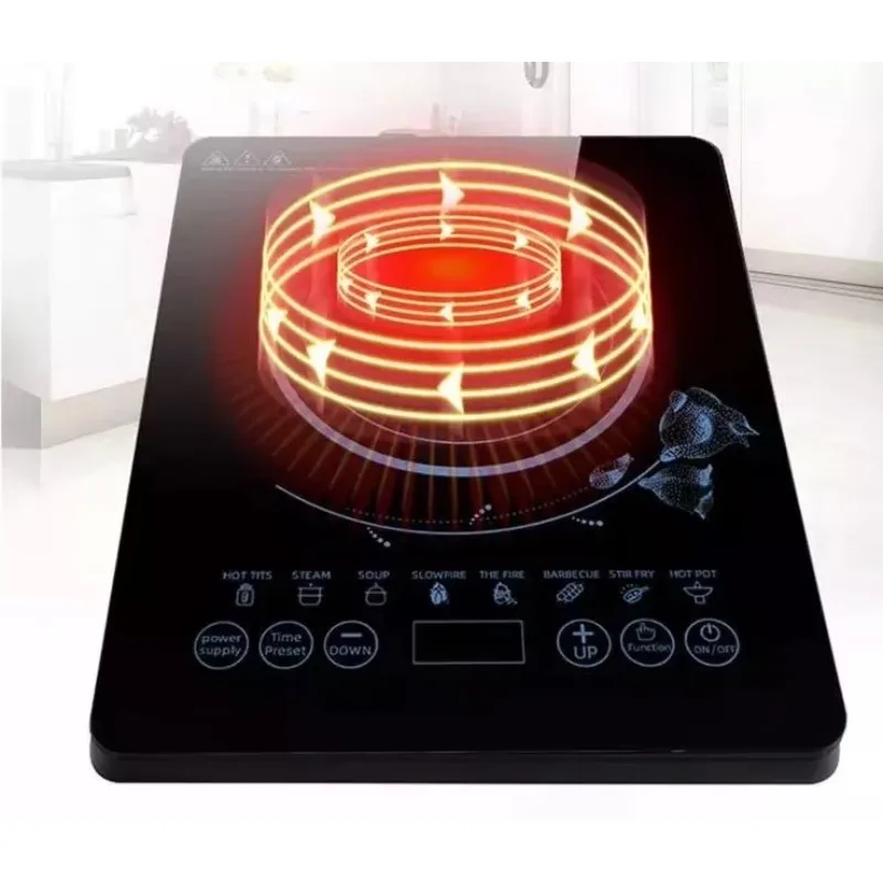 

2000W Kitchen Cooker Child Lock Smart Induction Cooktop Black Glass Ceramic Hob Induction Cooker