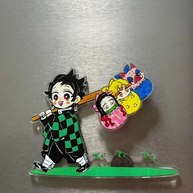 

Demon Slayer: Yaiba Rotating Animation Magnetic Refrigerator Magnet Tanjiro Yadouzi Mitsuri Peripheral Furniture Decoration Gift