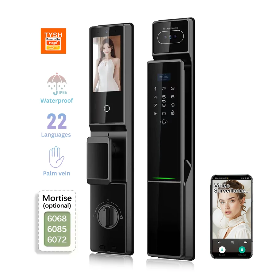

Умные замки TYSH Cerradura Inteligente, распознавание отпечатков пальцев, водонепроницаемый цифровой замок, Wi-Fi, умный замок, умный дверной замок с искусственным интеллектом