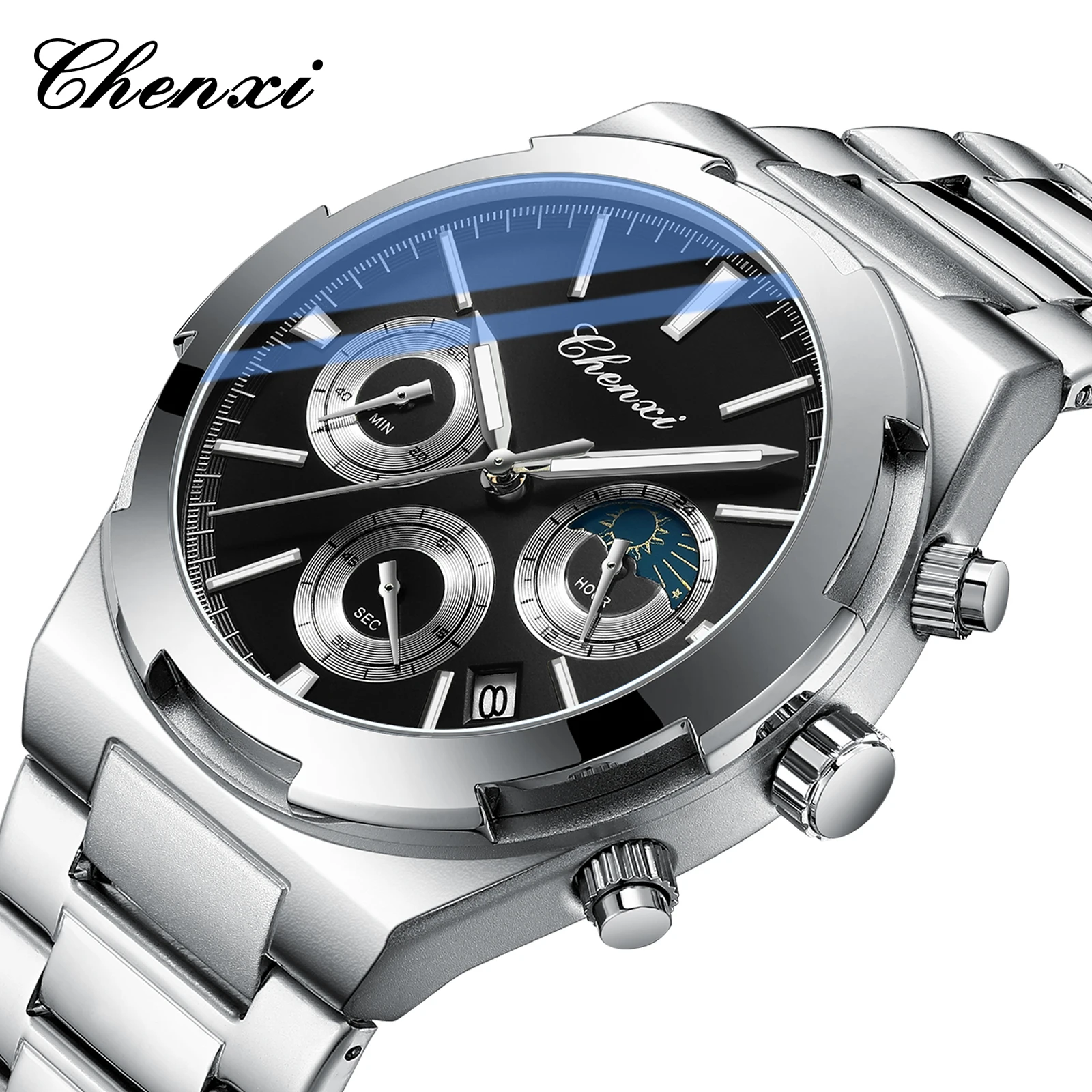 Chenxi 956 Casual Sport Military Quartz Men Calendar Wrist Watch for Man Business Waterproof Male Clock Relogio Masculino