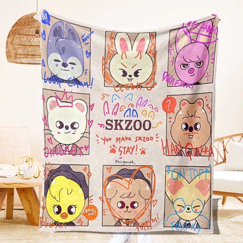 أحدث بطانية SKZOO لعام 2025 ناعمة ومريحة وفانيلا ودافئة، هدية يجب اقتناؤها لكل من الرجال والنساء في المنزل