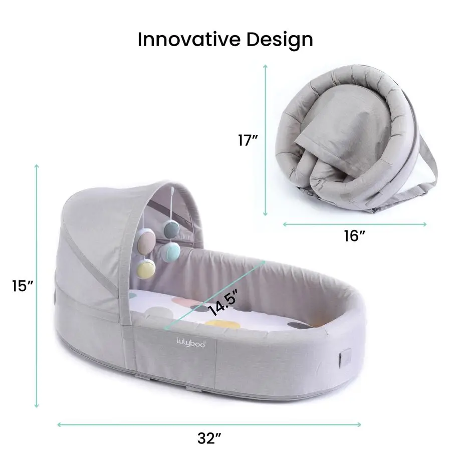 سرير أطفال محمول للسفر في الأماكن المغلقة والخارجية، سرير أطفال قابل للتعديل، مقاوم للماء، خفيف الوزن، I