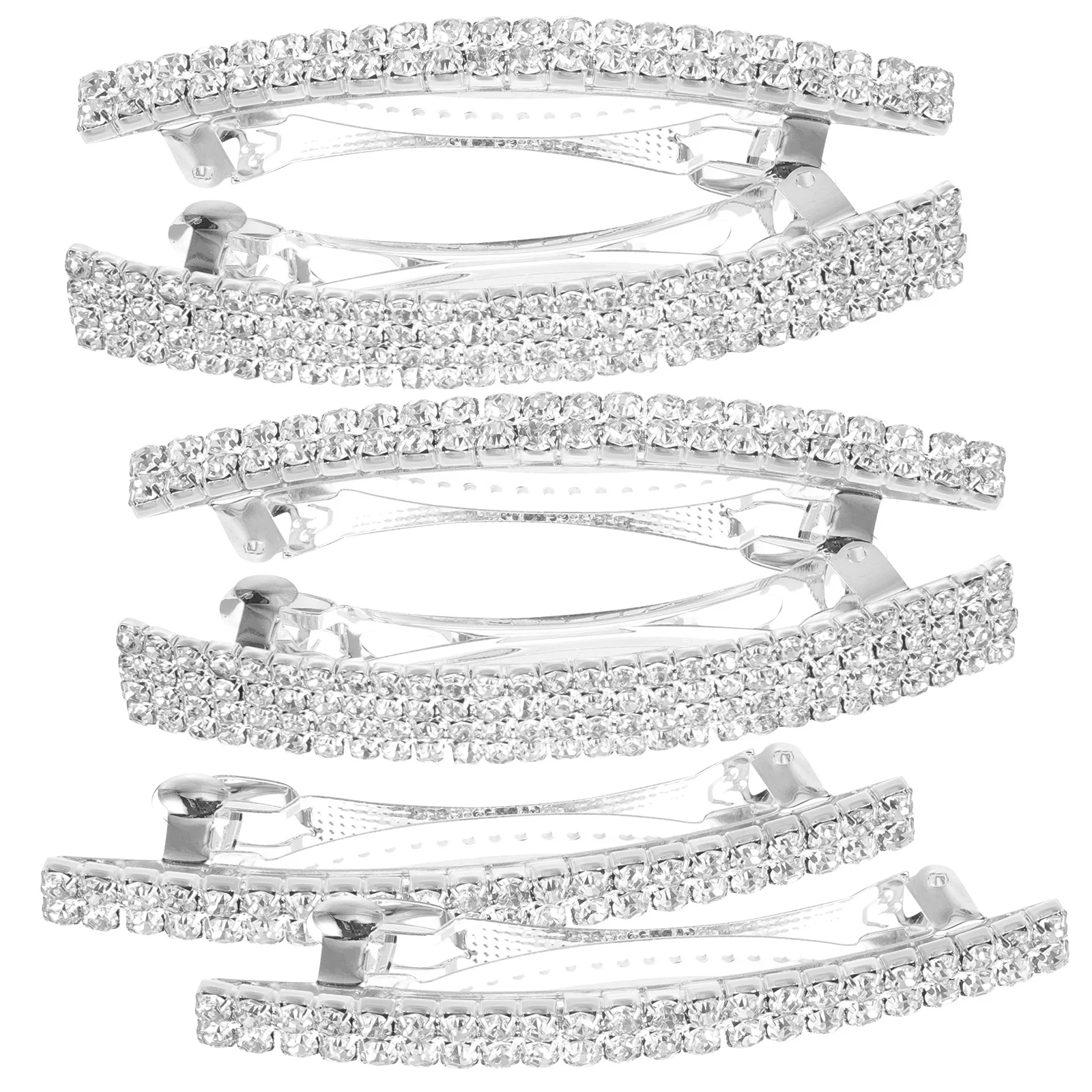 6 قطع من مشابك الشعر المصنوعة من حجر الراين للنساء، إكسسوارات الزفاف الأنيقة، مشابك شعر مرصعة بالجواهر، مشابك من حجر الراين