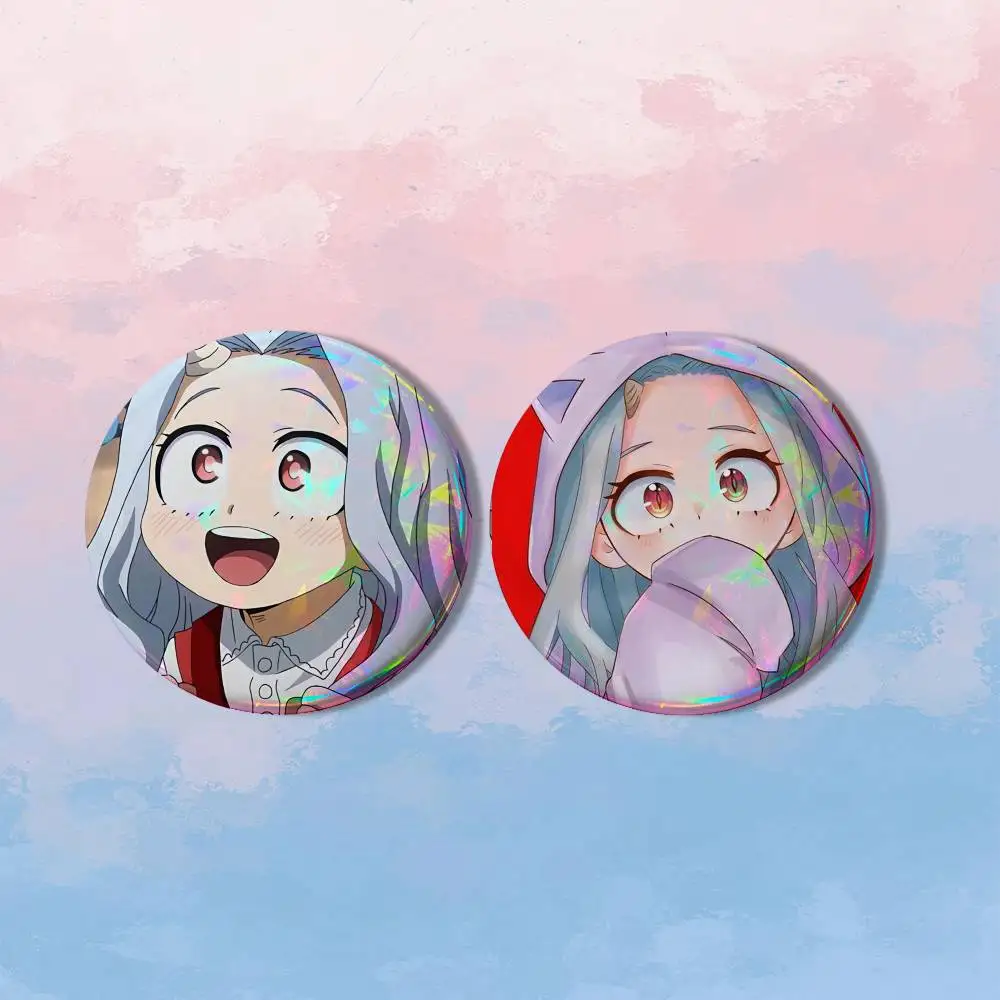 M-My Hero Academia Eri Cute 2 piece set Badges On Backpack Jacket Cartoon Round Brooches Acrylic