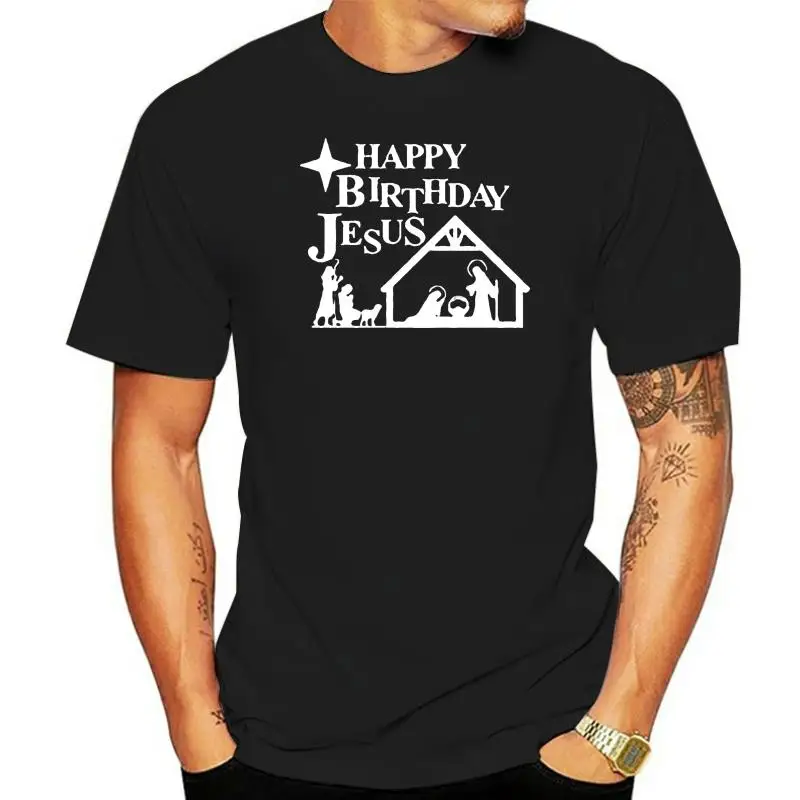 T Shits Printing Short Sleeve Casual O-Neck Cotton Happy Birthday Jesus - X-Mas Spirit Premium Men's T-Shirt