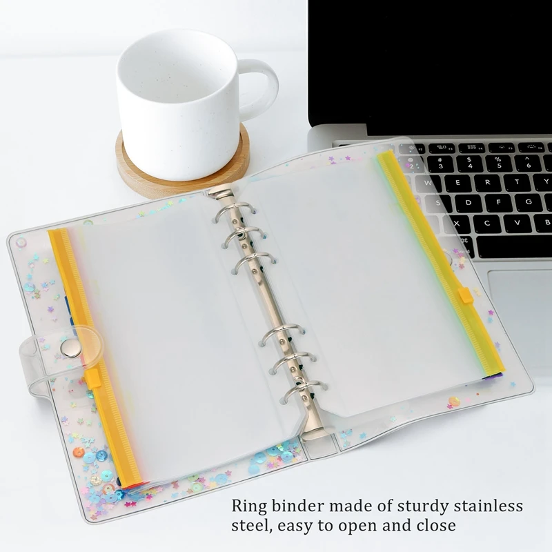 A6 Budget Binder Cover, Waterdichte PVC Ringband Cash Envelop Portemonnee Voor Planner Organizer, Zakken Veelkleurige Rits