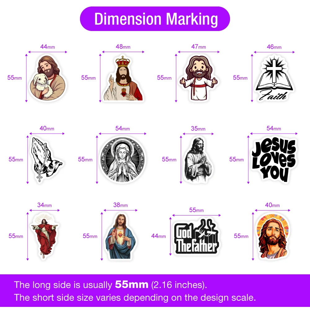 Jesus Bible God Christian Stickers Faith Church Art DIY Gift Waterproof Graffiti Decal for Laptop Phone Scrapbook Luggage Bottle