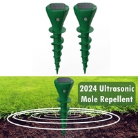 Outdoor Ultrasonic Mole Repellent 2024 Solar Rat Repeller Deterrent for Garden Gophers Voles Moles Chipmunks Snakes Groundhogs