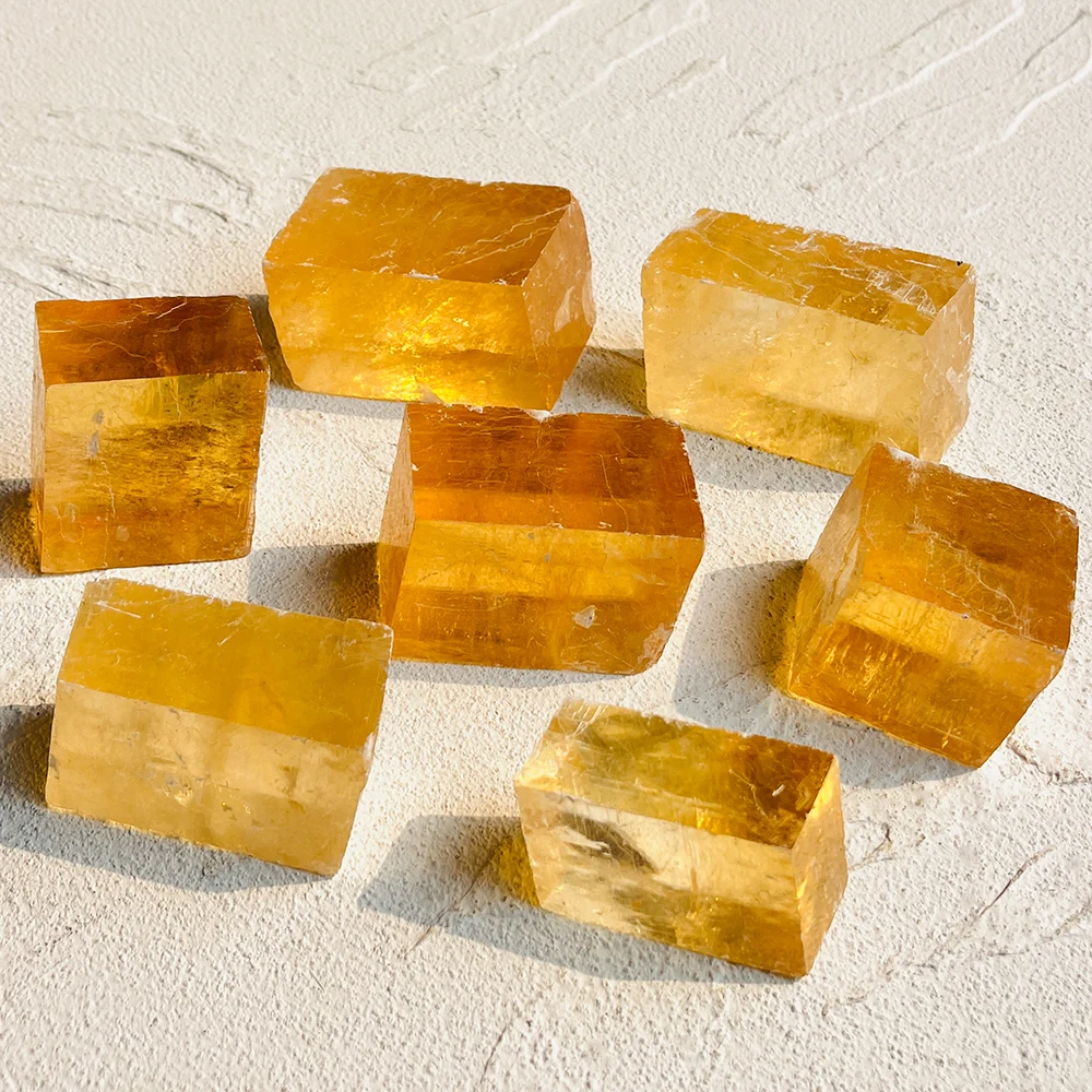 1PC Natural Honey Calcite Raw Crystals Cluster Healing Reiki Stones Mineral Home Room Decoration