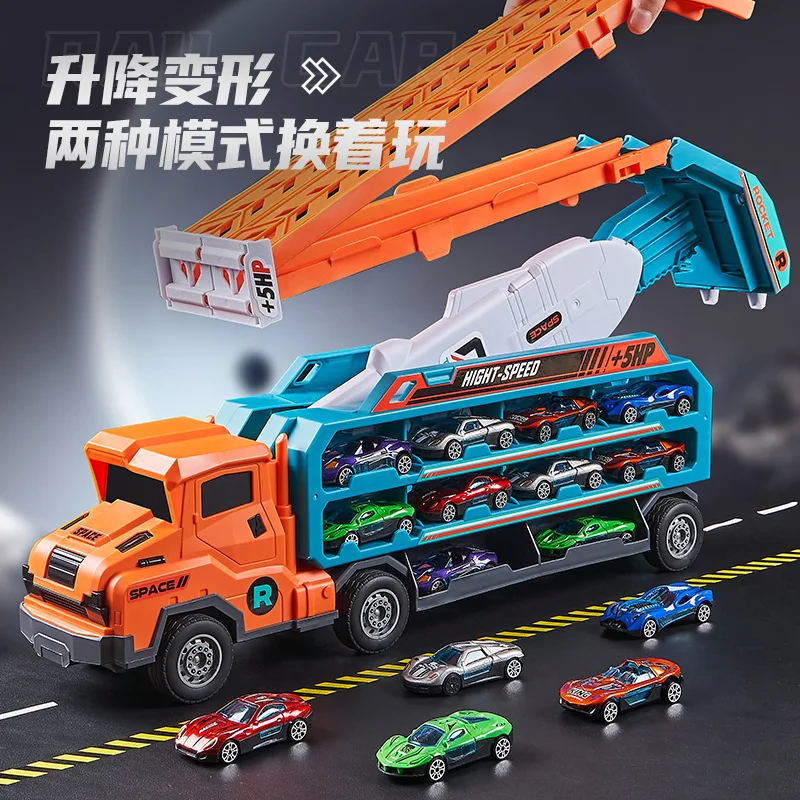 The Inertial Deformation Gliding Lift Rocket Track Vehicle Can Store and Fold Large Freight Trucks and Alloy Small Cars