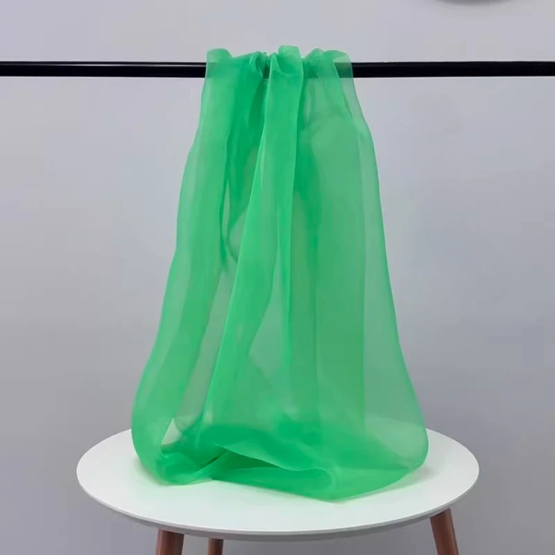 5 m/Lot Organza-Stoff mit hoher Dichte für Hochzeitskleider, Seidenimitat-Stoff, DIY handgefertigte Accessoires, transparentes Garn – Detail 9