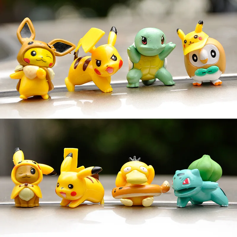 

8pcs Pokemon Pikachu Figures Model Collection 2-4CM Pokemon Anime Figure Toy Dolls Kawaii Girl Boy Birthday Gifts