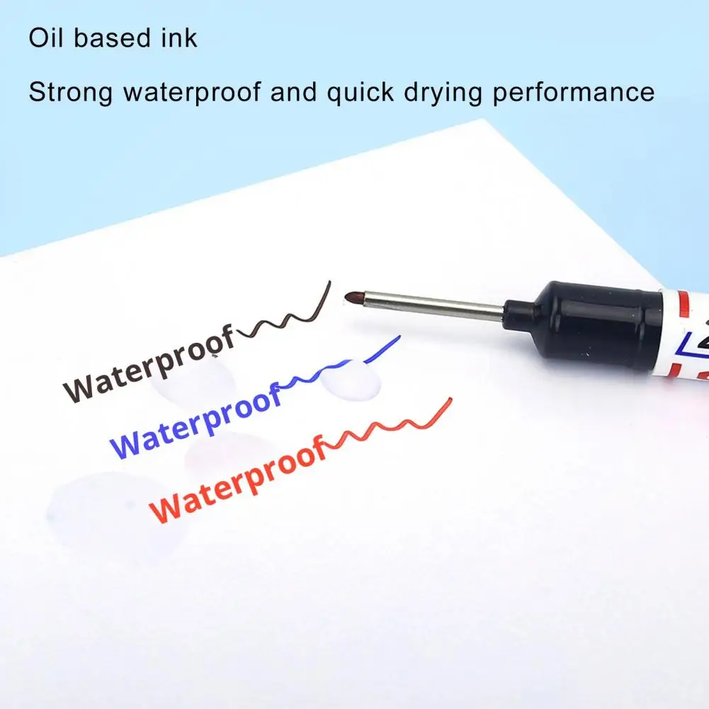 5Pcs High-Quality Pen Long Head Deep Hole Markers Carpenter Ink Marker Pens Quick-Drying Waterproof Colorful Carpenter Pens