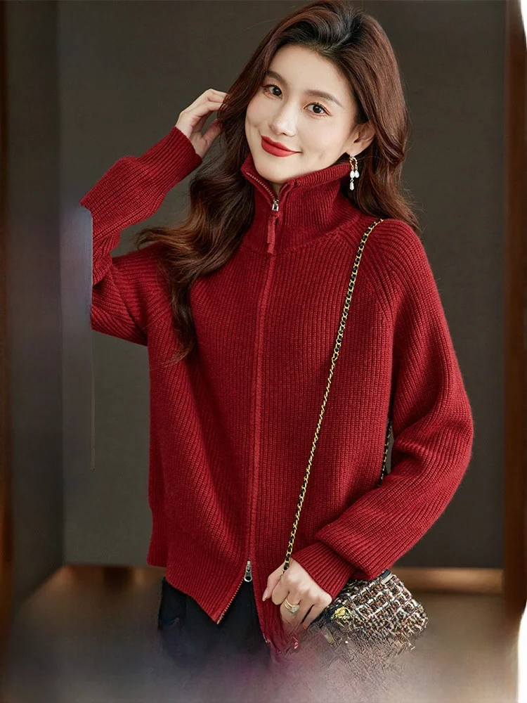 

Женский шерстяной кардиган Snow Flng, однотонный, с отложным воротником, мягкая и удобная верхняя одежда, зимнее теплое пальто с длинными рукавами