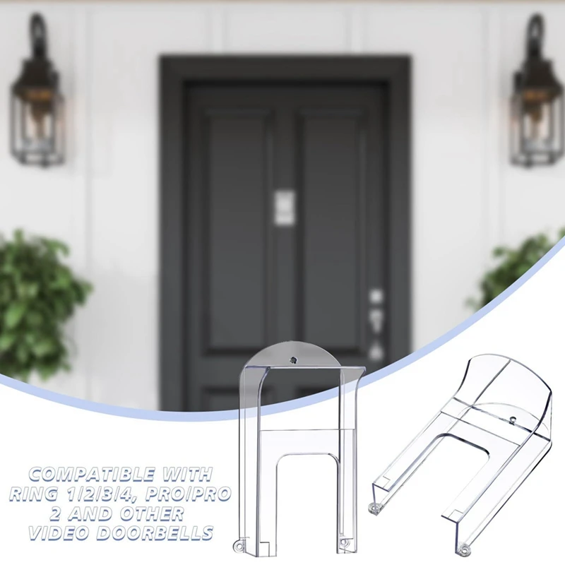 AB47-2Pcs البلاستيك الشفاف جرس الباب غطاء للمطر جرس الباب مقاوم للماء حامي جرس الباب ل حلقة 1/2/3/4/Pro/Pro 2/Wyze