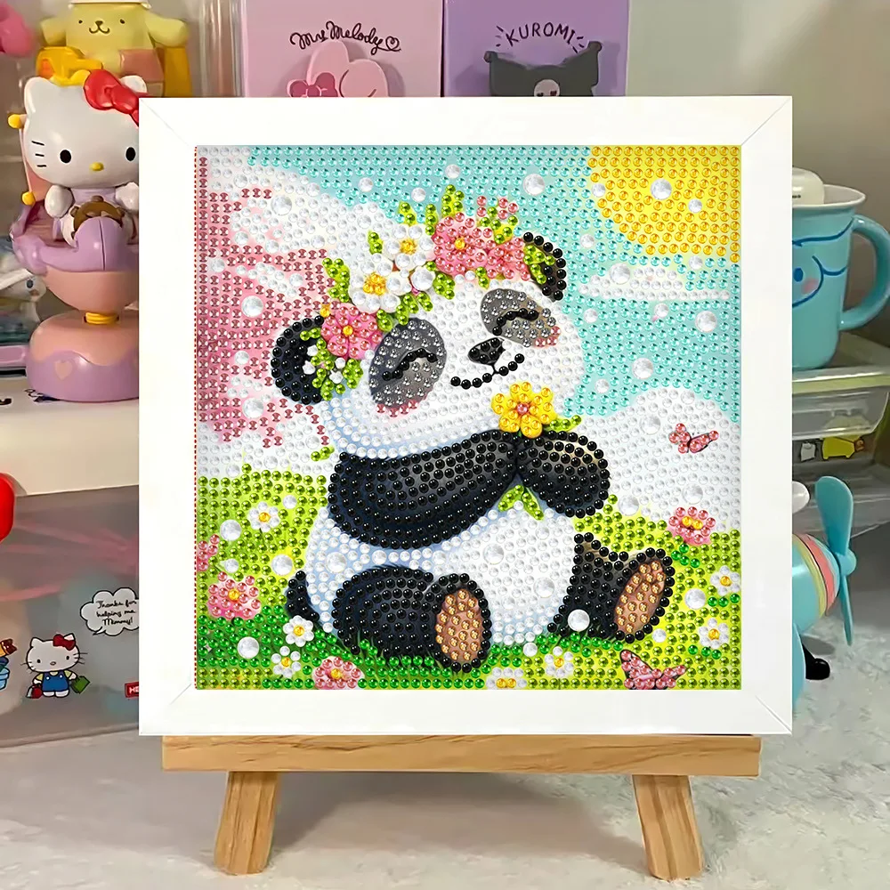 

Crystal Bright Diamond Full Diamond Painting Children's Frame Diamond Painting Handmade DIY Cartoon Animal Diamond Stickers Gift